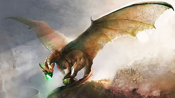 Реалистичный рисунок дракона