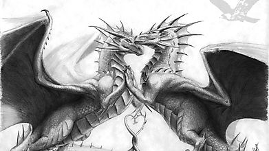 Рисунок влюбленных драконов от axe_ql 