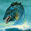 Всплывший на поверхность морской дракон