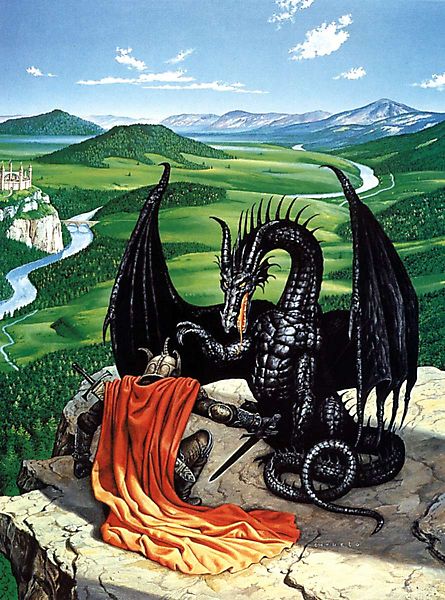 Рыцарь преклоняет колени перед драконом