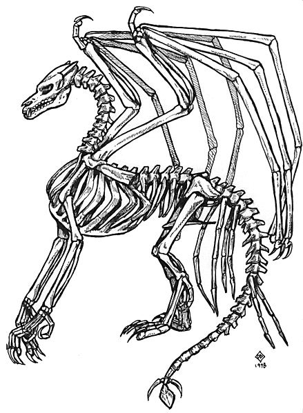 Скелет крылатого дракона