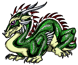 Зелёный дракон с изумрудными глазами