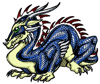 Синий дракон с багряной гривой
