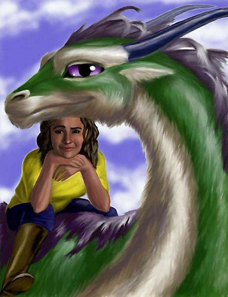 Девушка с молодым драконом
