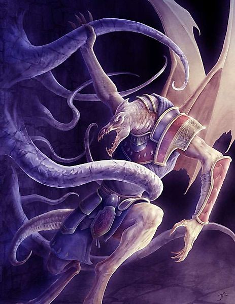 Дракон сражается с кальмаром