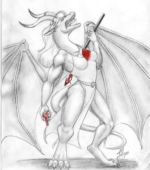 Дракониху поразили в сердце