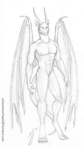 Рогатый драконий самец