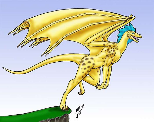 Леопардовый монстр взлетает с обрыва