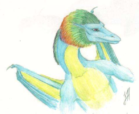 Дракон с разноцветной гривой