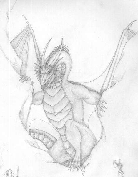 Дракон преграждает путникам ущелье