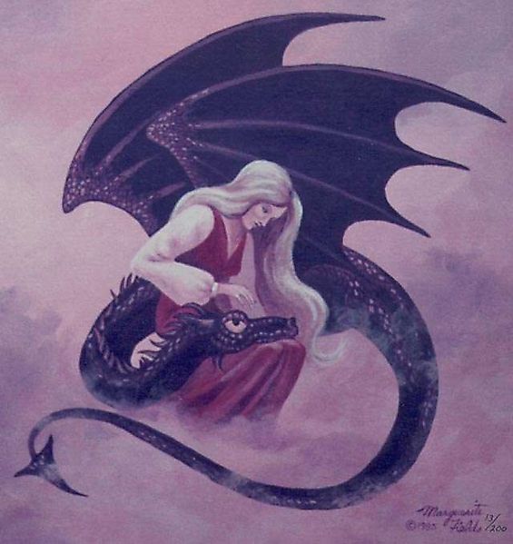 MARGUERITE FILEDS - Девушка гладит дракона