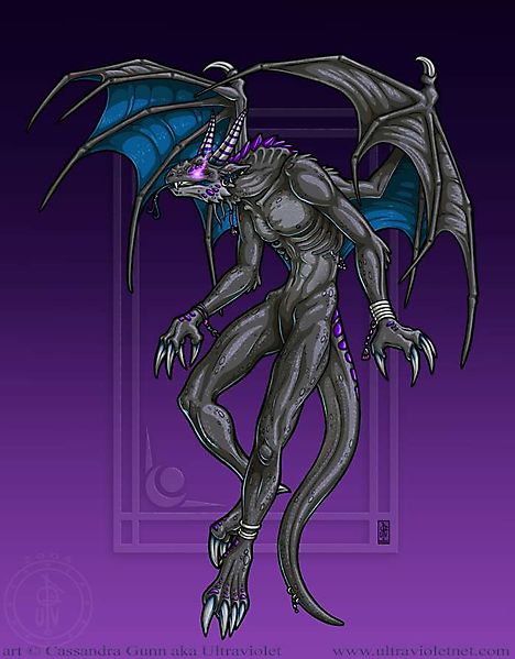 Чёрный дракон демонического облика