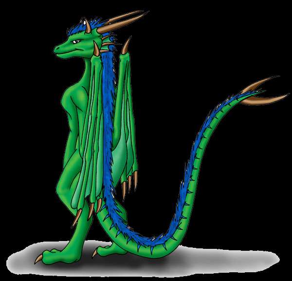 Болотный дракон с синей гривой