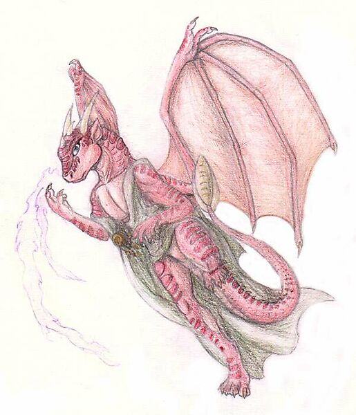 Зарисовка с розовым драконом