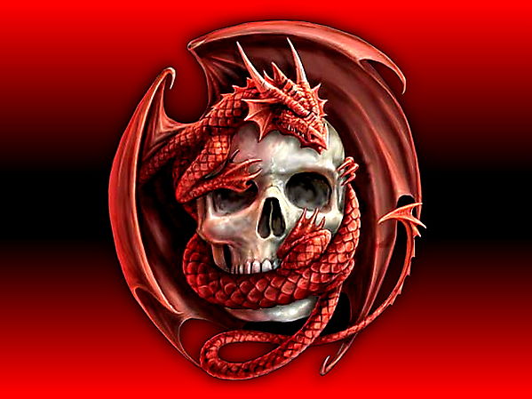 Красный дракон и череп