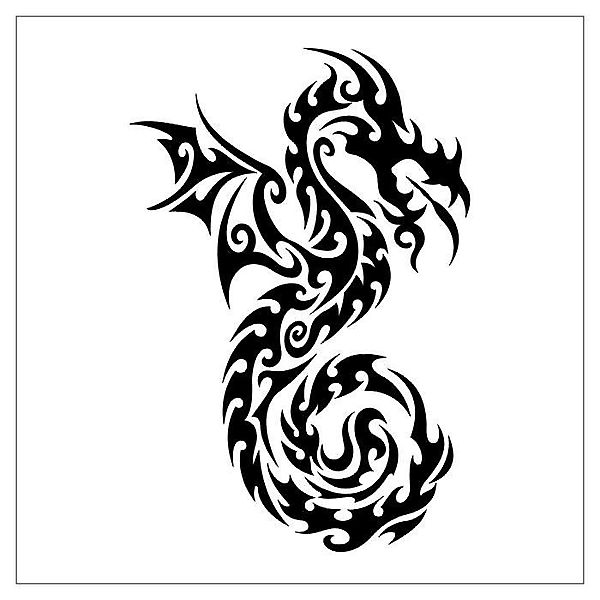 Рисунок дракона из завитушек