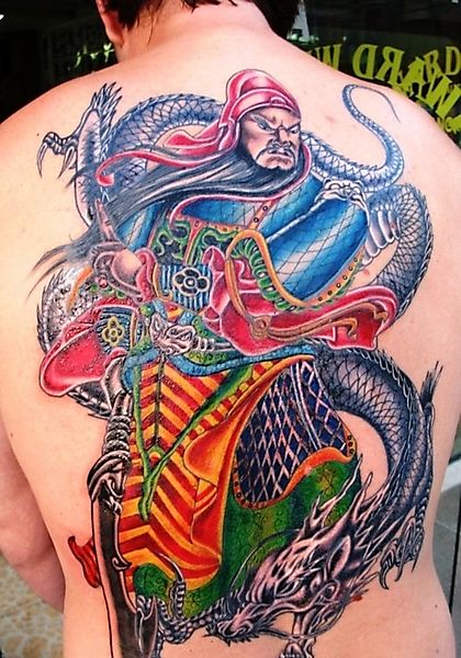 Тату самурая и его ручного дракона