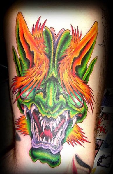 Укуренный дракон - татуировка на всю спину