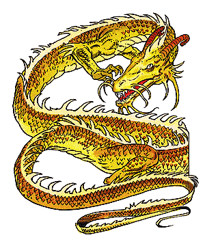 Золотой дракон с бараньими рогами