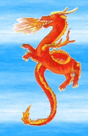 Детский рисунок огнедышащего дракончика