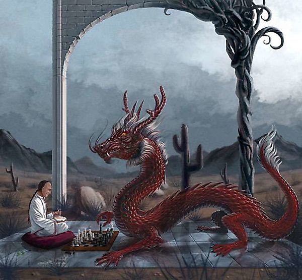 Монах играет в шахматы с драконом
