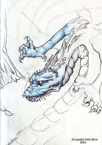 Симптичный синий дракон