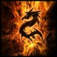 В пламени возникает образ дракона