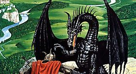 Рыцарь преклоняет колени перед драконом