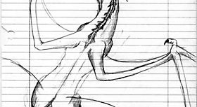 Рисунок дракона на тетрадном листе