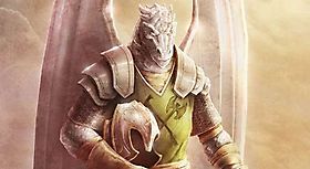 Благородный дракон-рыцарь с непокрытой головой