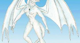 Изящная белая драконесса