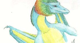 Дракон с разноцветной гривой