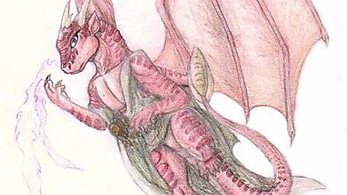 Зарисовка с розовым драконом