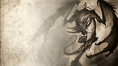 Рисунок дракона с наездницей
