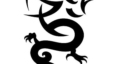 Птицеподобная татуировка дракона