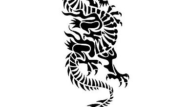 Восточный дракон тигровой породы (тату)