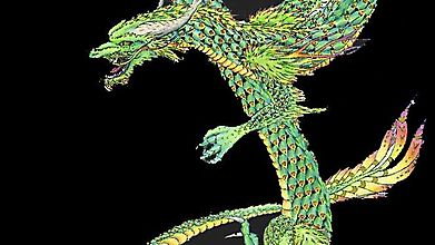 Восточный дракон, закрутившийся в знак бесконечности