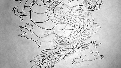 Зарисовка с восточным драконом